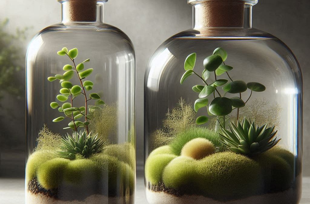 Plantas en Botellas de Cristal