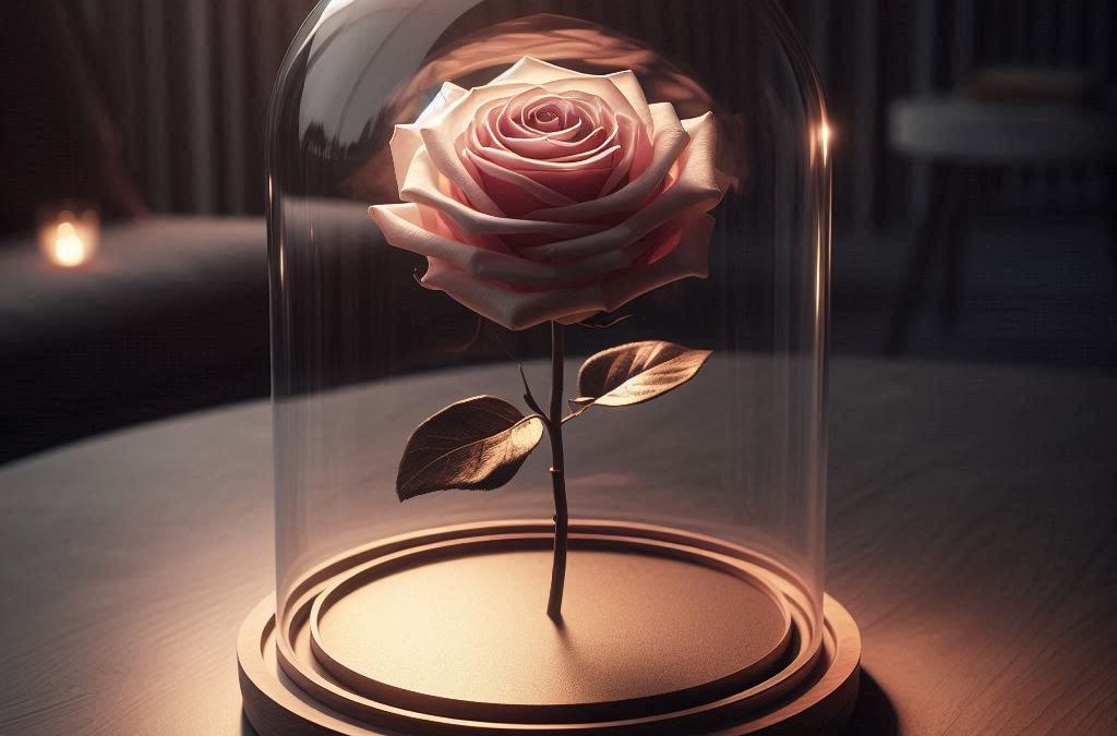 Rosa Eterna Cúpula de Cristal